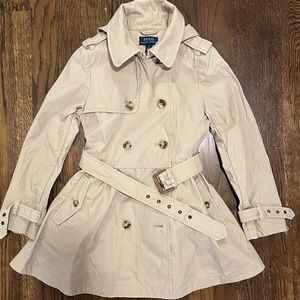 Gently worn girls Ralph Lauren Polo Water-Repellent Trench Coat, sz 6